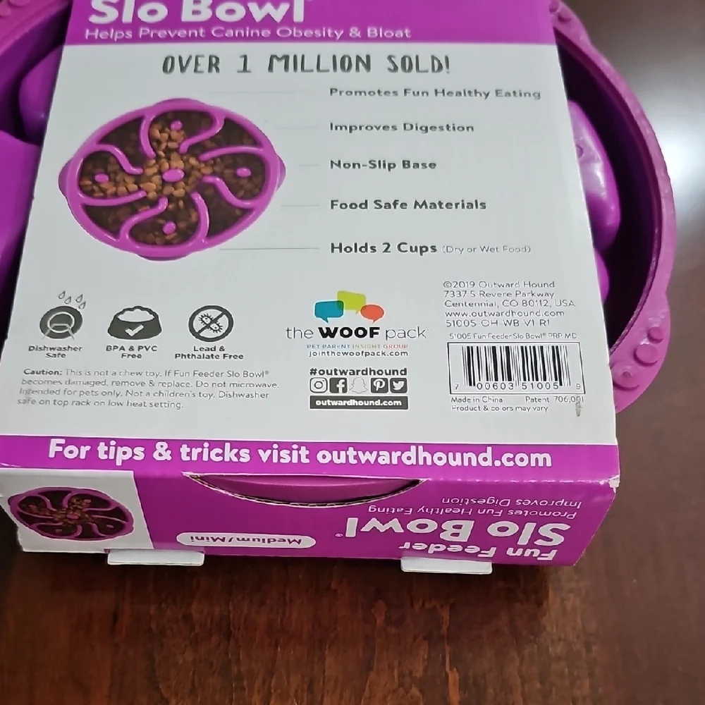 Outward Hound Purple Slo Bowl for Dogs